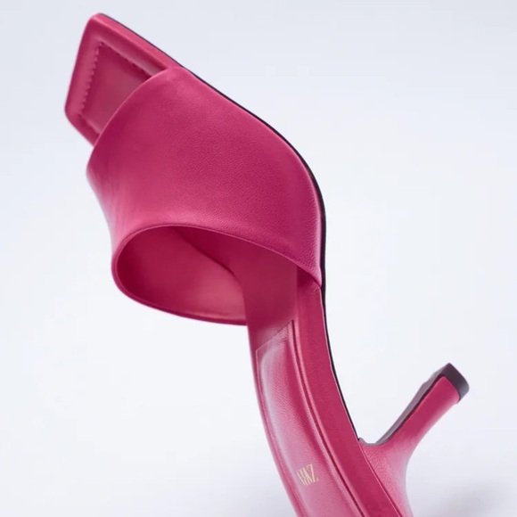 NWT. Zara Leather High Heel Sandals. Size 6. - Picture 5 of 8